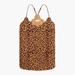 J crew scalloped cami top, leopard print, sz 6 $54 NWT